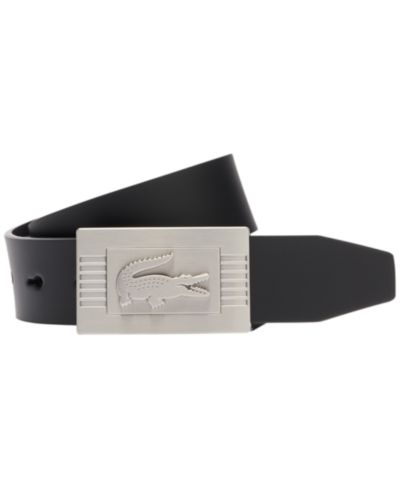 Мужской кожаный ремень Lacoste с тиснением логотипа