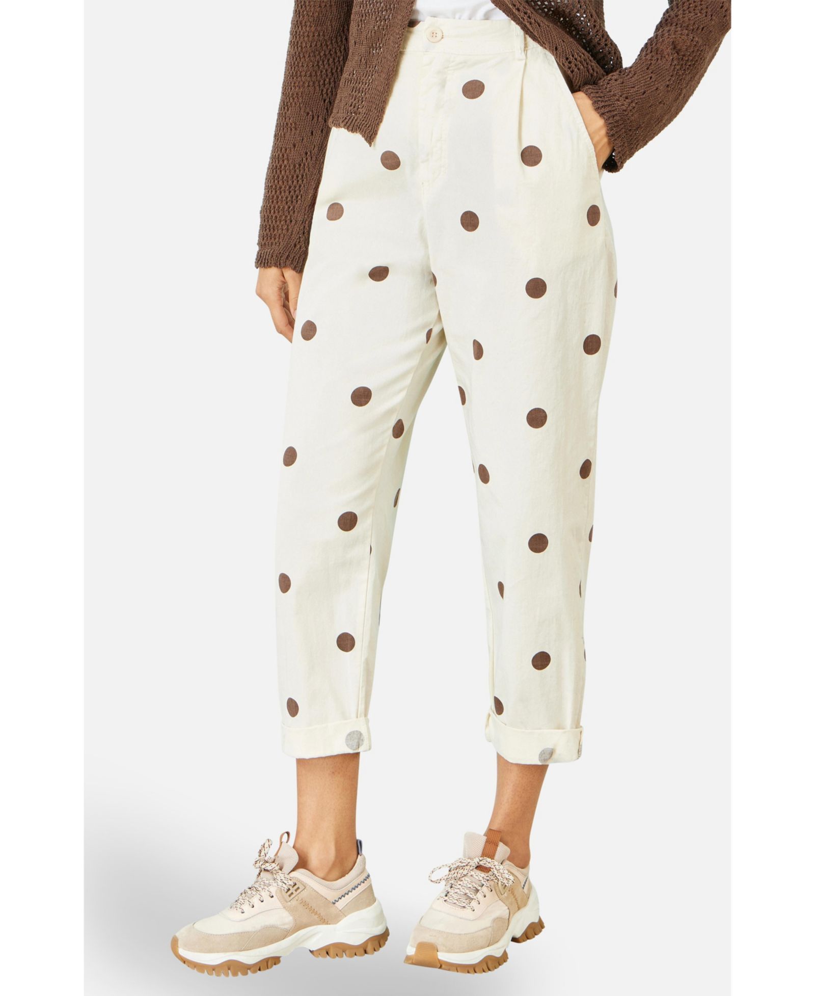 Yumi Women's Spot Print Cotton Canvas Chinos