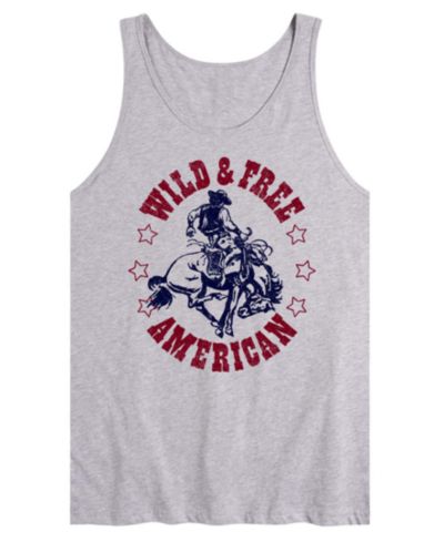 AIRWAVES Men's Wild And Free American Sleeveless Graphic Tank Top