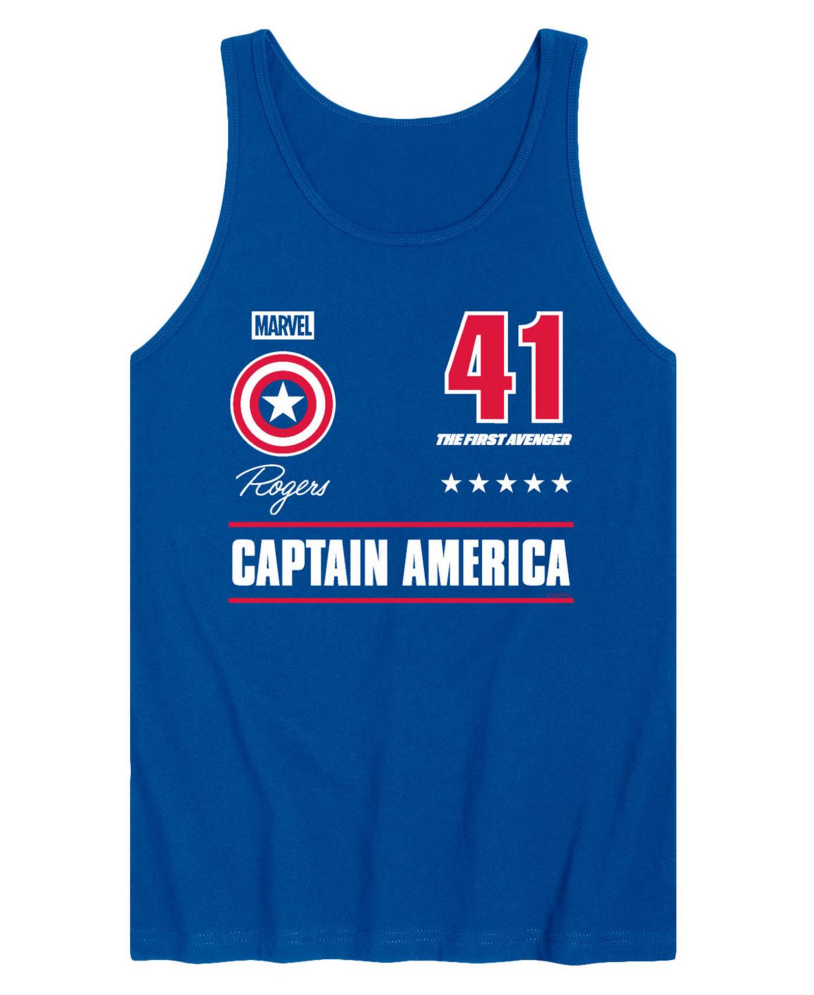 AIRWAVES Men's Captain America Jersey Sleeveless Graphic Tank Top