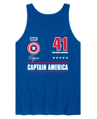 AIRWAVES Men's Captain America Jersey Sleeveless Graphic Tank Top