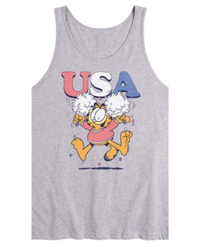 AIRWAVES Men's Garfield USA Cheer Sleeveless Graphic Tank Top