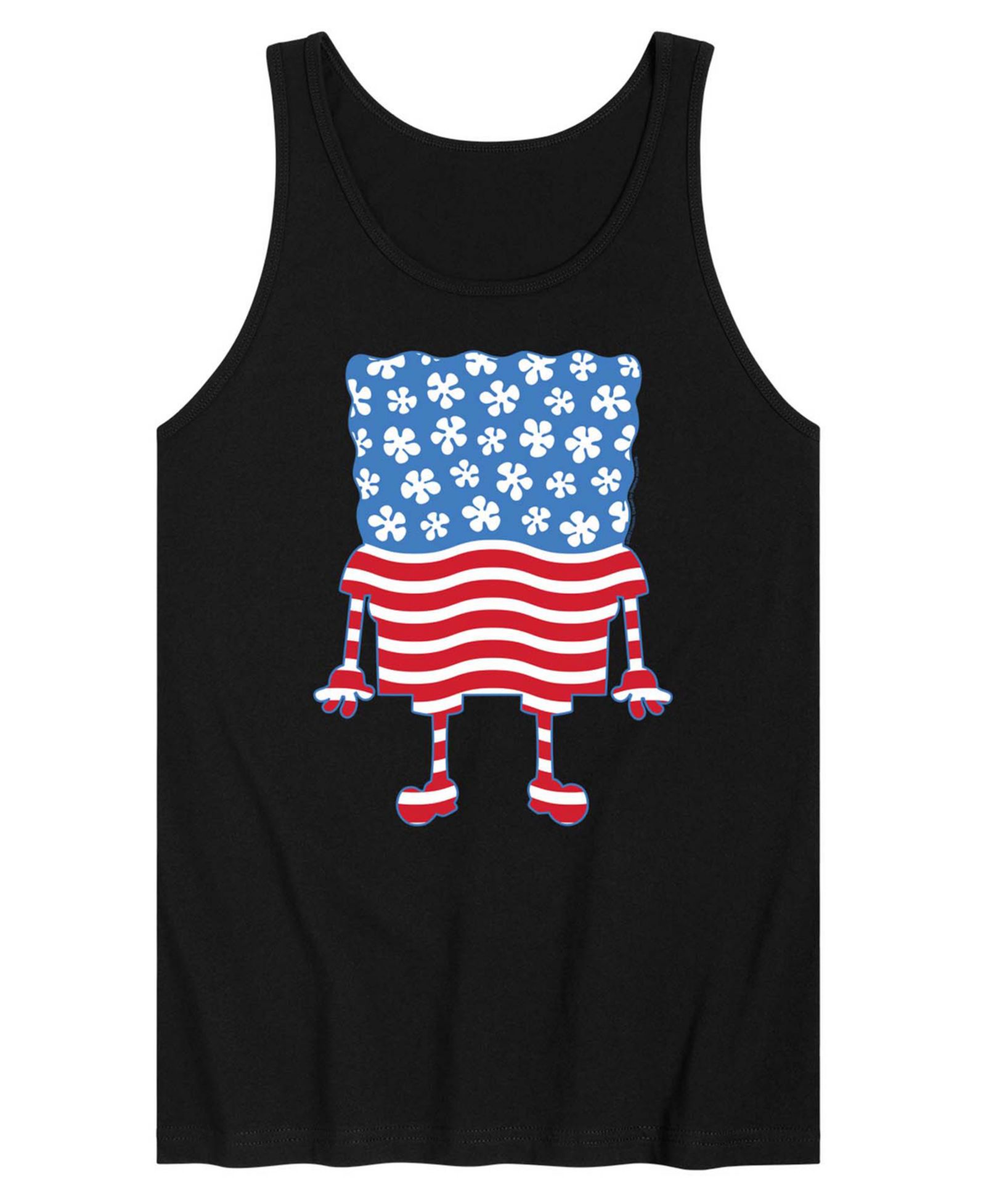 AIRWAVES Men's SpongeBob SquarePants Silhouette Stars Stripes Sleeveless Graphic Tank Top