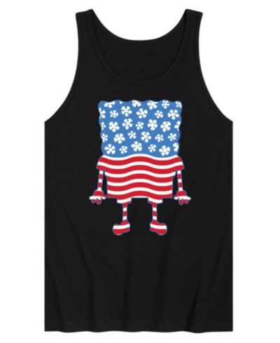 AIRWAVES Men's SpongeBob SquarePants Silhouette Stars Stripes Sleeveless Graphic Tank Top