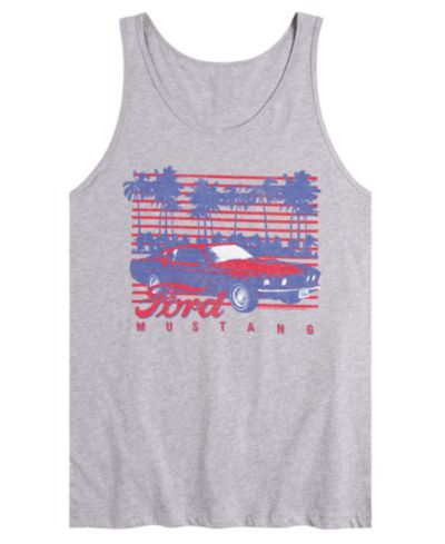 AIRWAVES Men's Ford Mustang Palm Trees Sleeveless Graphic Tank Top