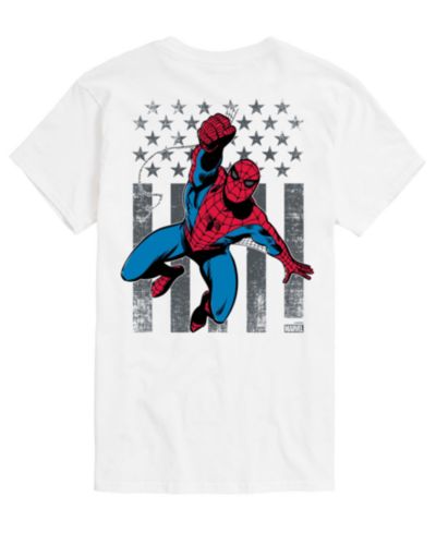 AIRWAVES Мужская футболка Spiderman Crawling Flag с коротким рукавом