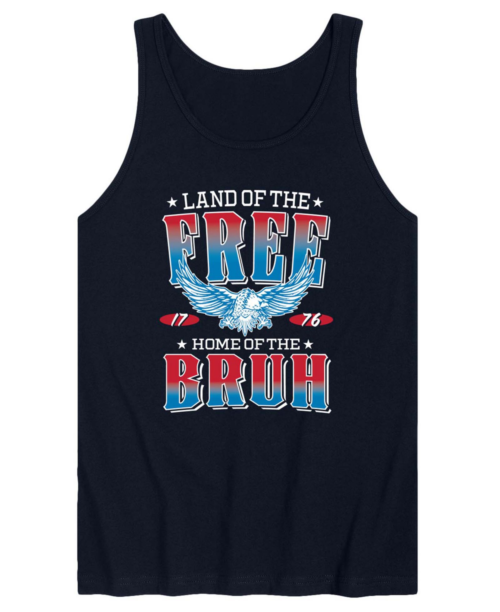 AIRWAVES Men's Land Of The Free Home Of The Bruh Sleeveless Graphic Tank Top
