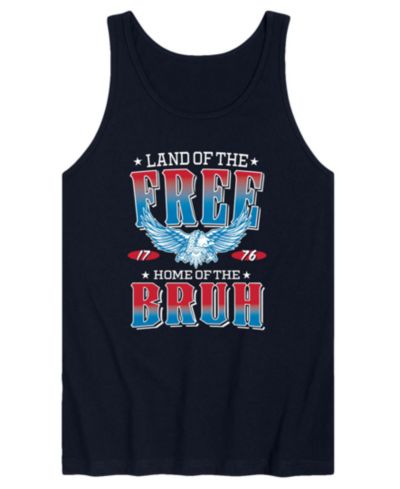 AIRWAVES Men's Land Of The Free Home Of The Bruh Sleeveless Graphic Tank Top