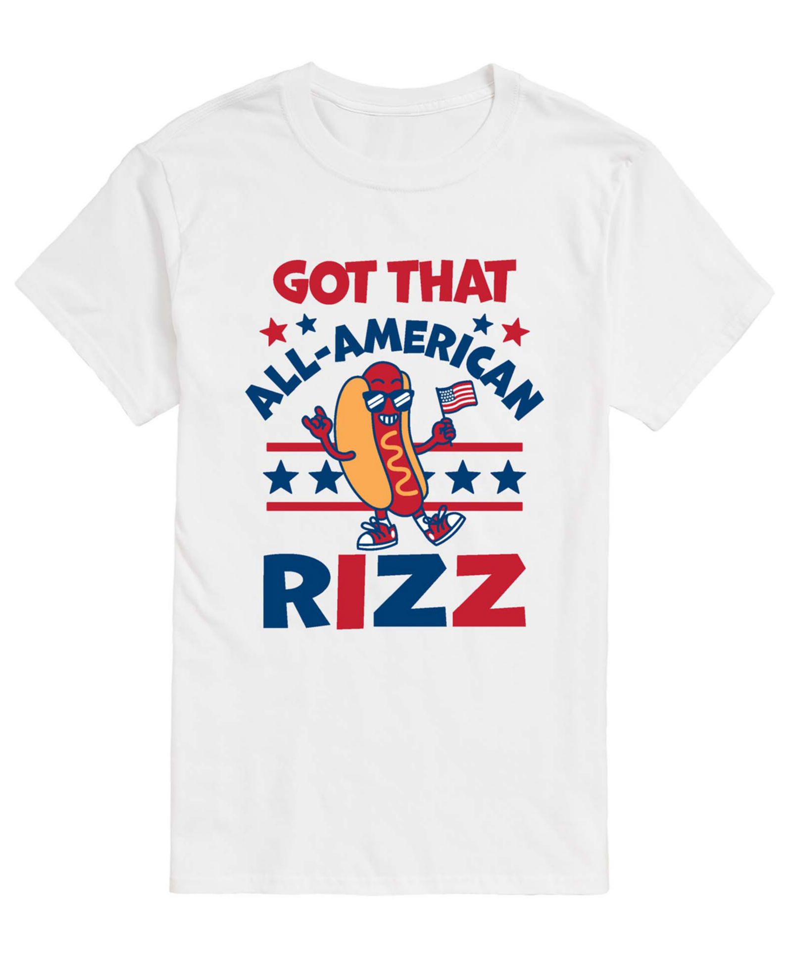 AIRWAVES Men's All American Rizz Hotdog Short-Sleeve Graphic T-Shirt