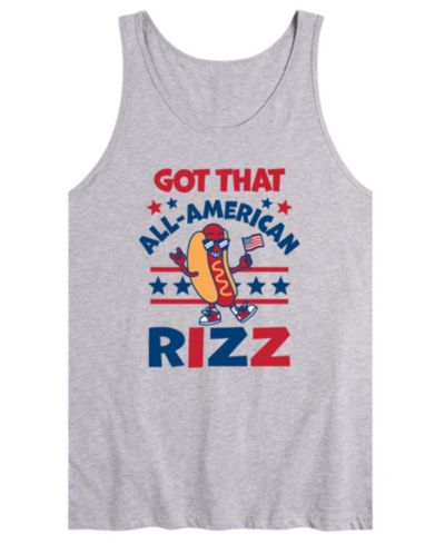 AIRWAVES Men's All American Rizz Hotdog Sleeveless Graphic Tank Top
