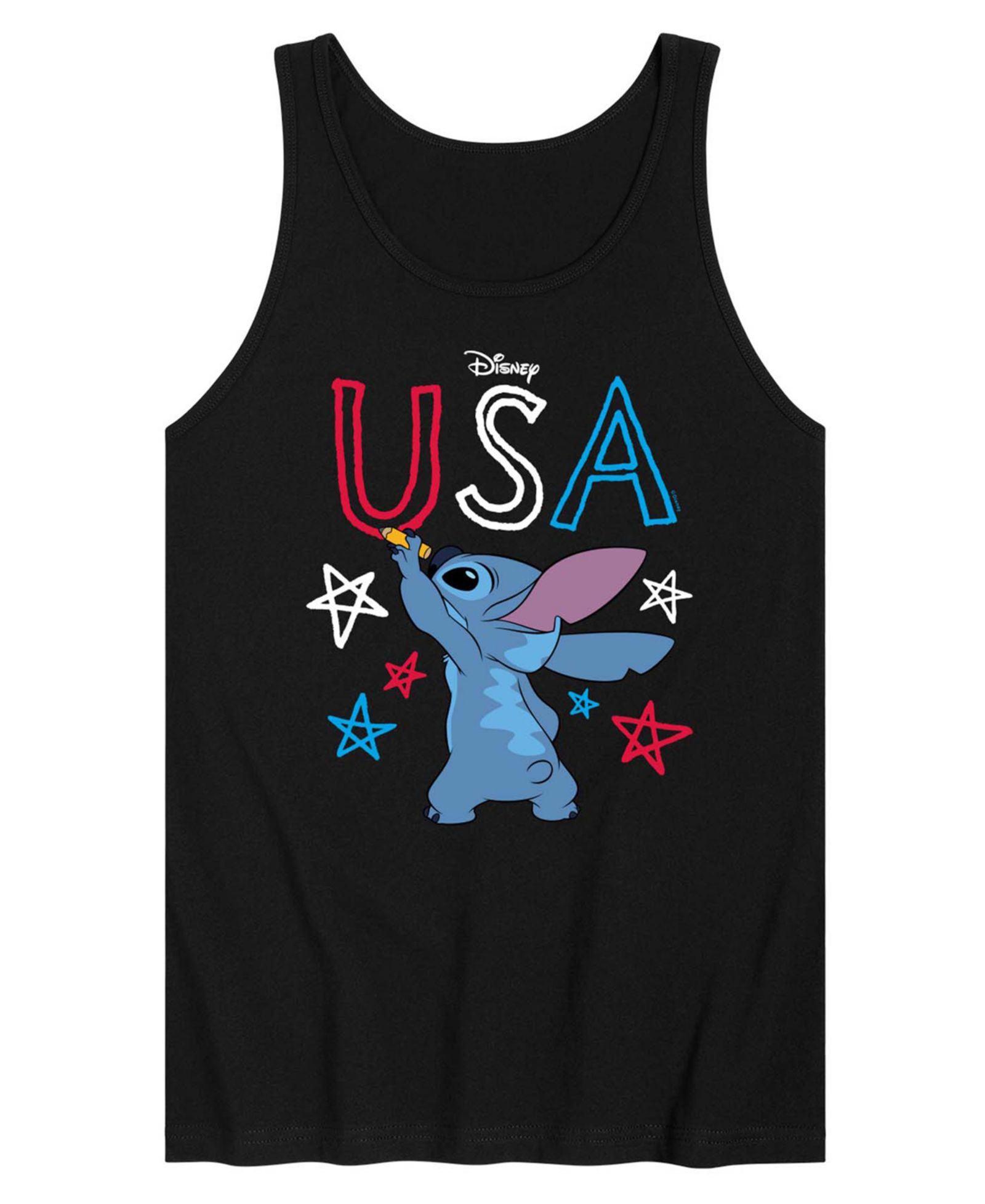 AIRWAVES Men's Lilo USA Stitch Drawing Sleeveless Graphic Tank Top