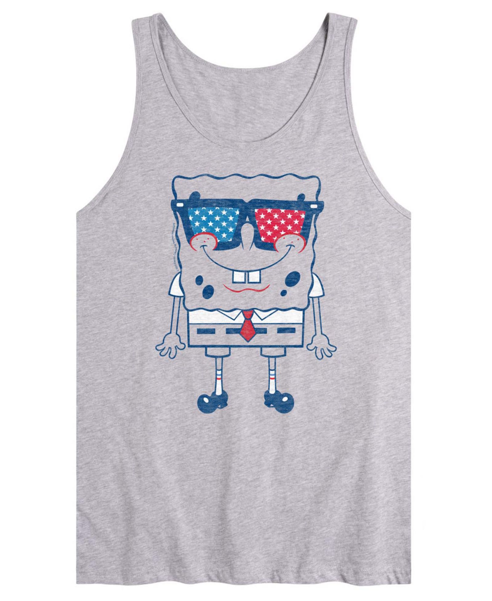 AIRWAVES Men's SpongeBob SquarePants Flag Fill Sunglasses Sleeveless Graphic Tank Top