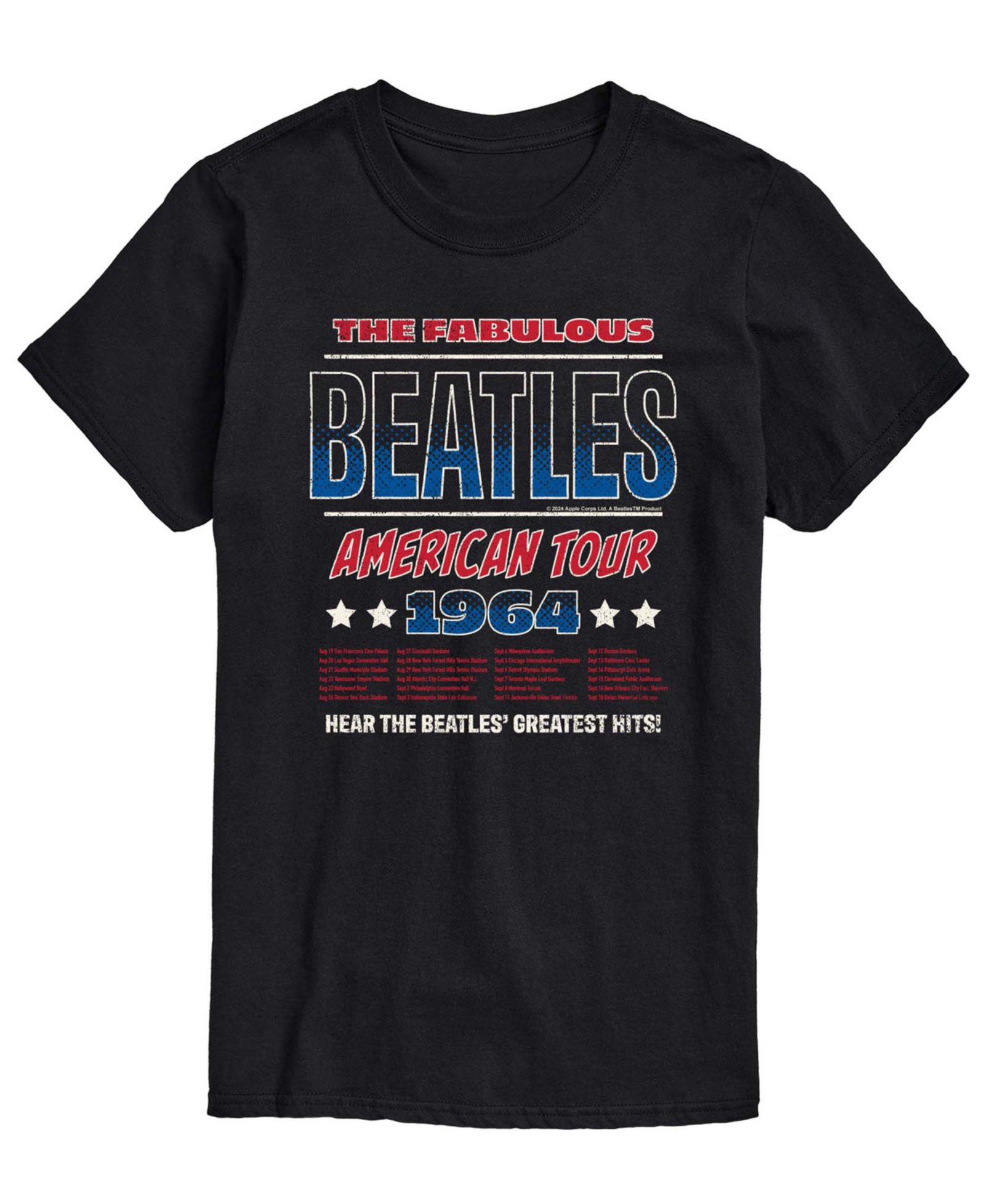 Мужская футболка AIRWAVES Men's The Beatles American Tour 64 Short-Sleeve Graphic T-Shirt