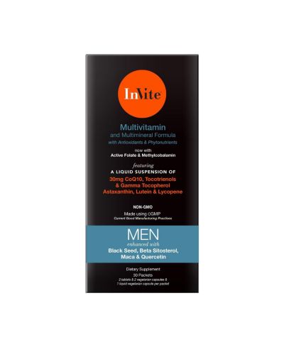 InviteHealth MEN'S MULTIVITAMIN-30 Day VitaPak Regimen  (2 Tablets, 2 Vegetarian Capsules and 1 Liquid Vegetarian Capsule per VitaPak)