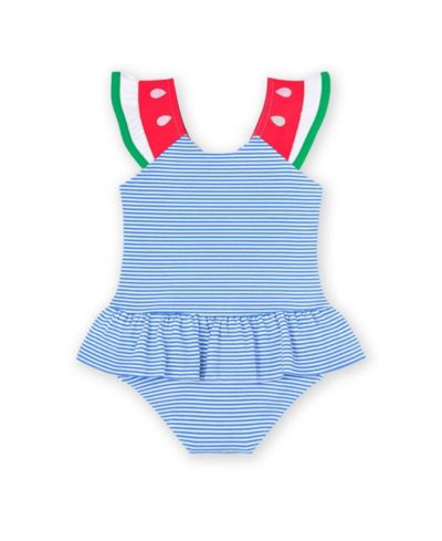 Florence Eiseman Little Girls Seersucker Swimsuit with Watermelon