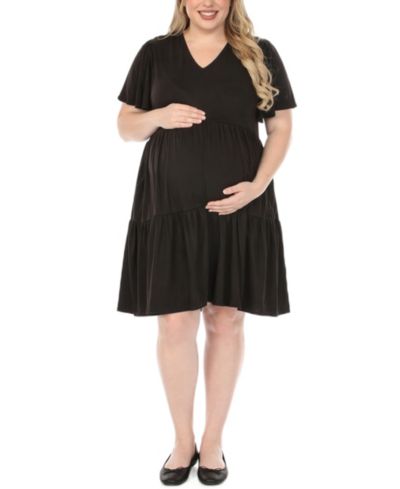 Женское короткое многослойное платье White Mark Plus Size A-Line с коротким рукавом