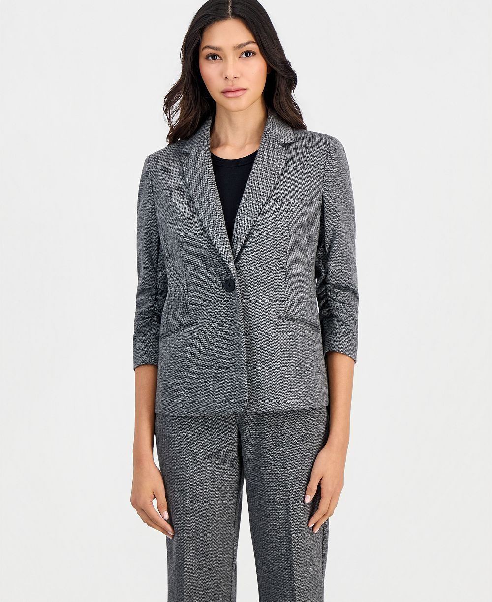 Блейзер Anne Klein Essentials Petite Ponte Scrunch-Sleeve