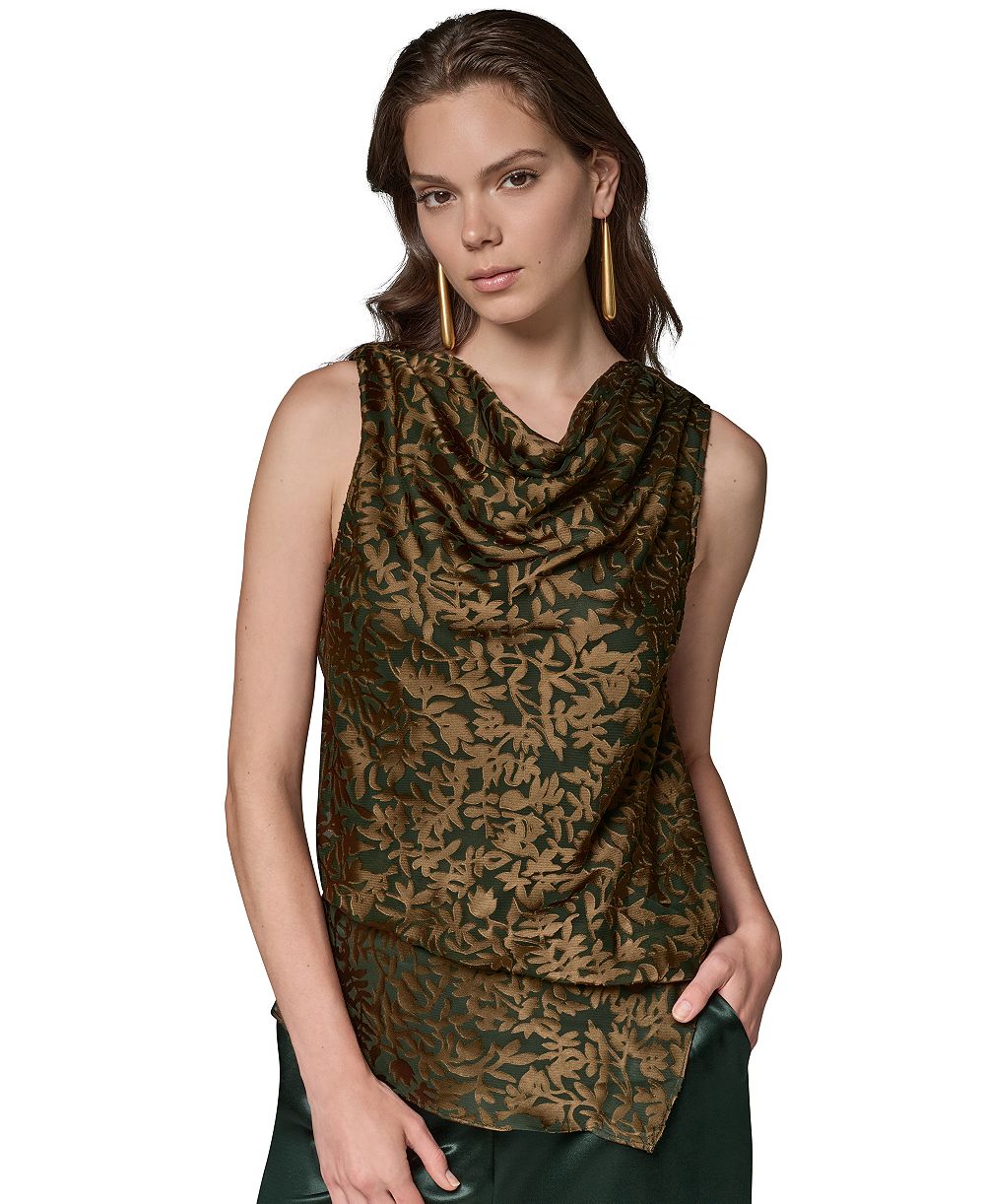 Женский топ Donna Karan New York с цветочным принтом без рукавов