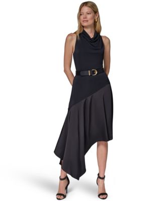 Donna Karan New York Женское джерси платье с заниженным подолом и фалдами