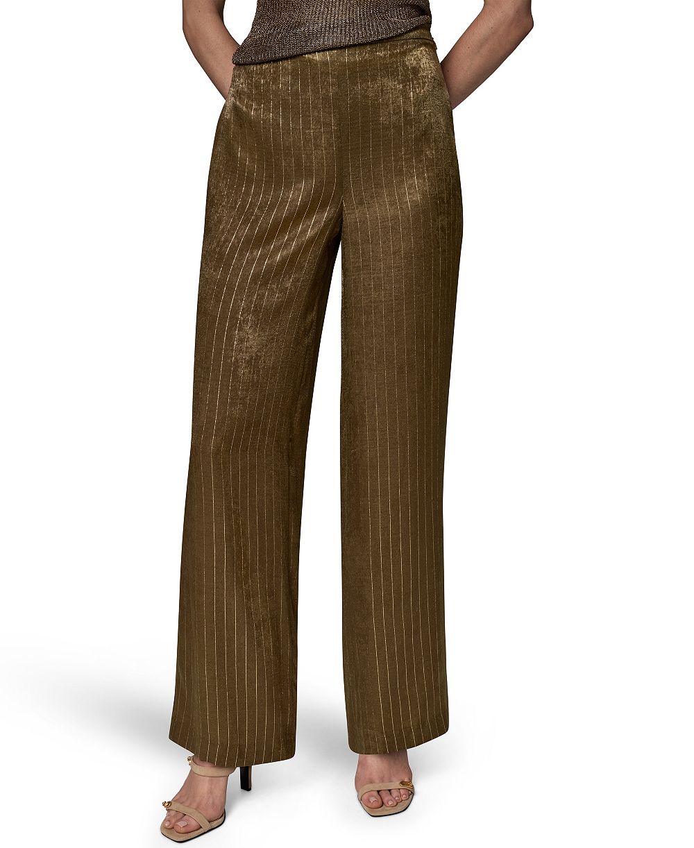 Donna Karan New York Women's Pinstripe Satin Pull-On Pants
