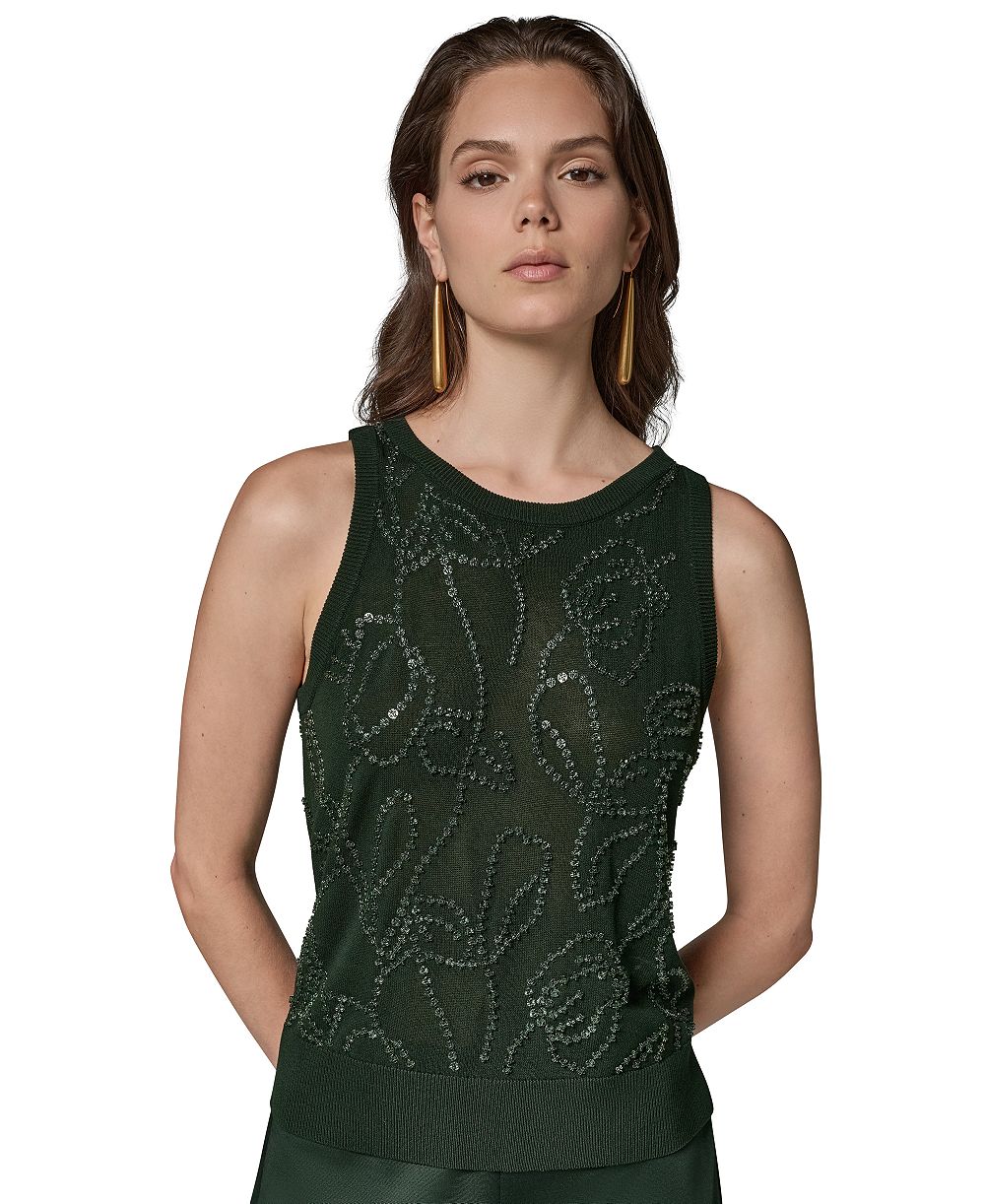Женский топ Donna Karan New York Beaded Crewneck