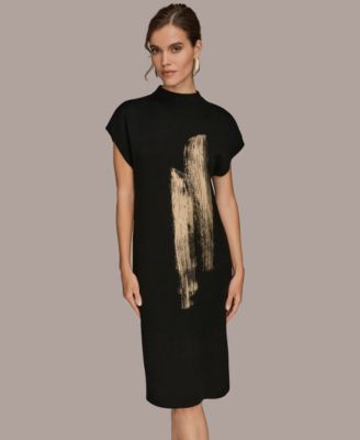 Женское платье-свитер Donna Karan New York Gold-Tone Velvet Burnout