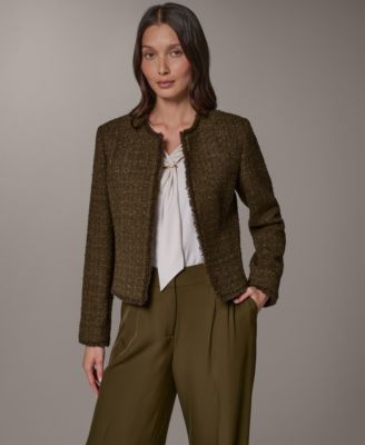 Donna Karan New York Women's Open-Front Fring Jacket