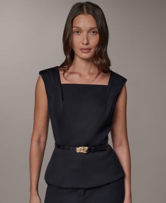 Donna Karan New York Женский топ с квадратным вырезом и поясом