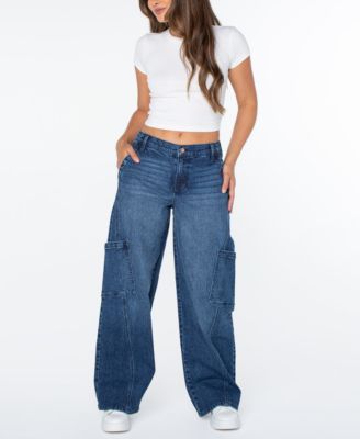 Женские джинсы Celebrity Pink Mid-Rise Wide-Leg Cargo