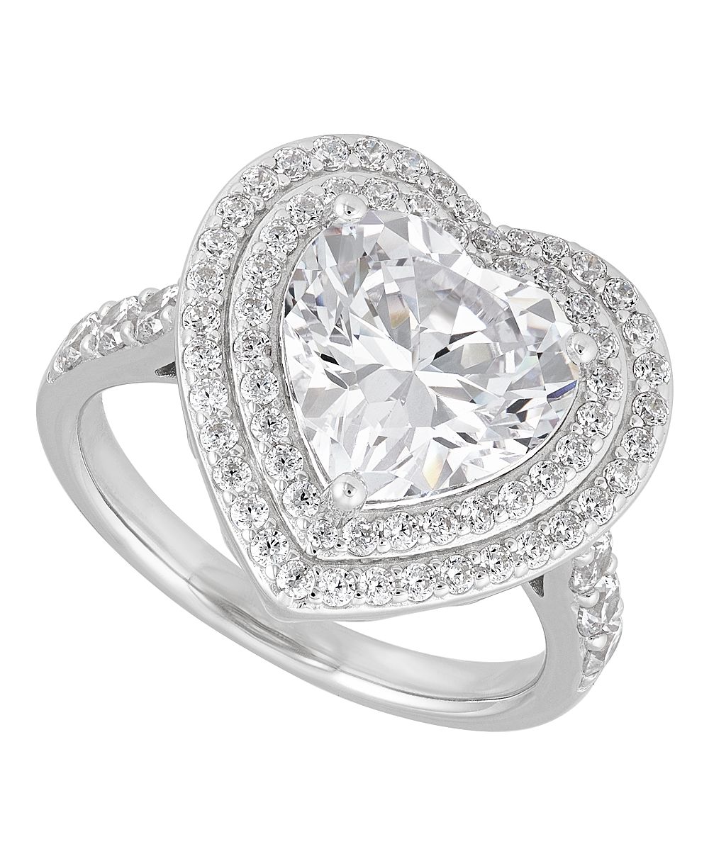 Кольцо Arabella White Cubic Zirconia в серебре Sterling Silver Rhodium