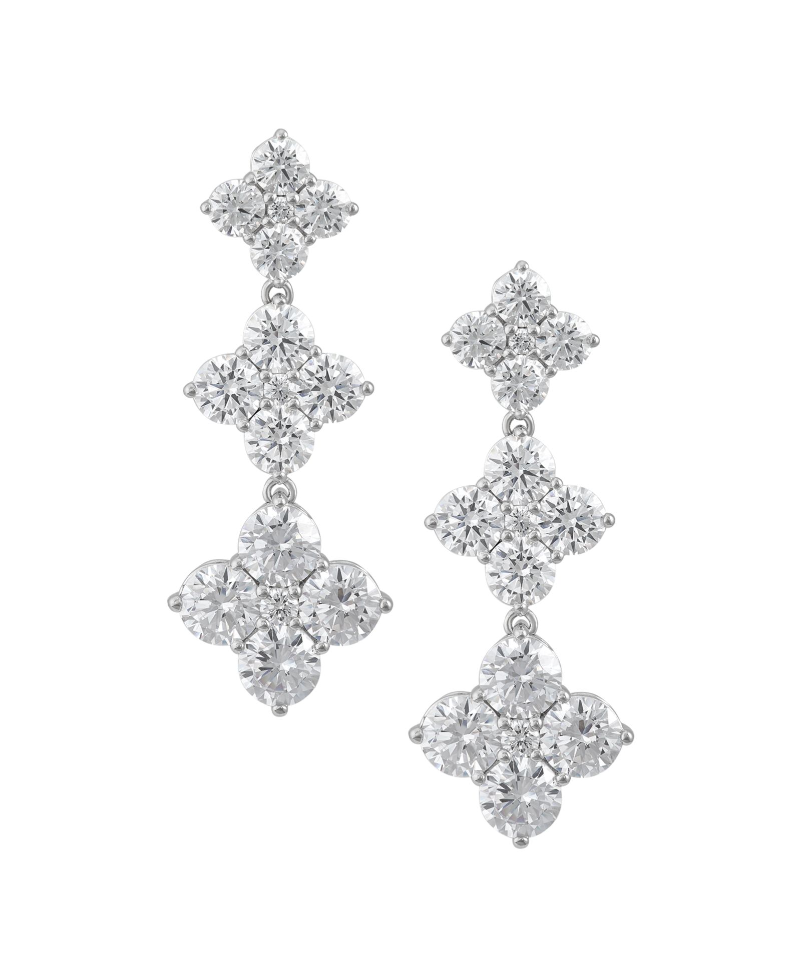 Серьги-подвески Arabella с белым кубическим цирконием (30 ct. t.w.) в стерлинговом серебре