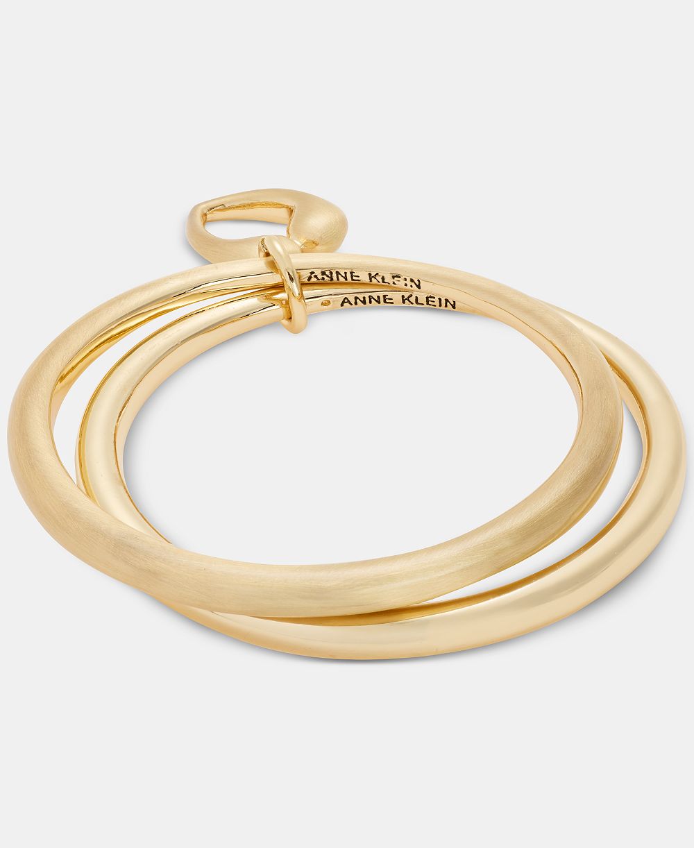 Комплект браслетов Anne Klein Puffy Heart Charm, 2-Piece Set