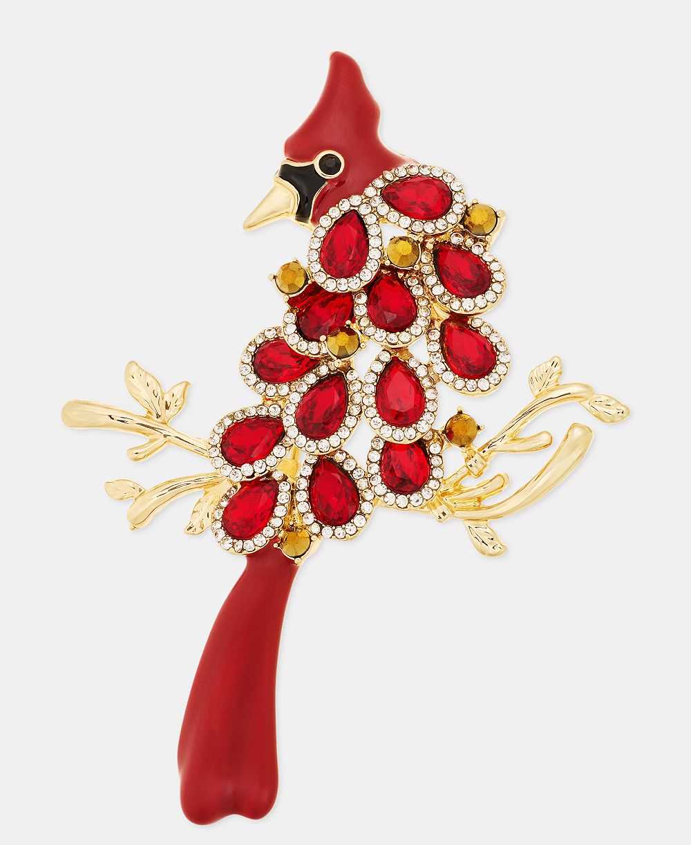 Брошь Anne Klein Pavé & Stone Cardinal