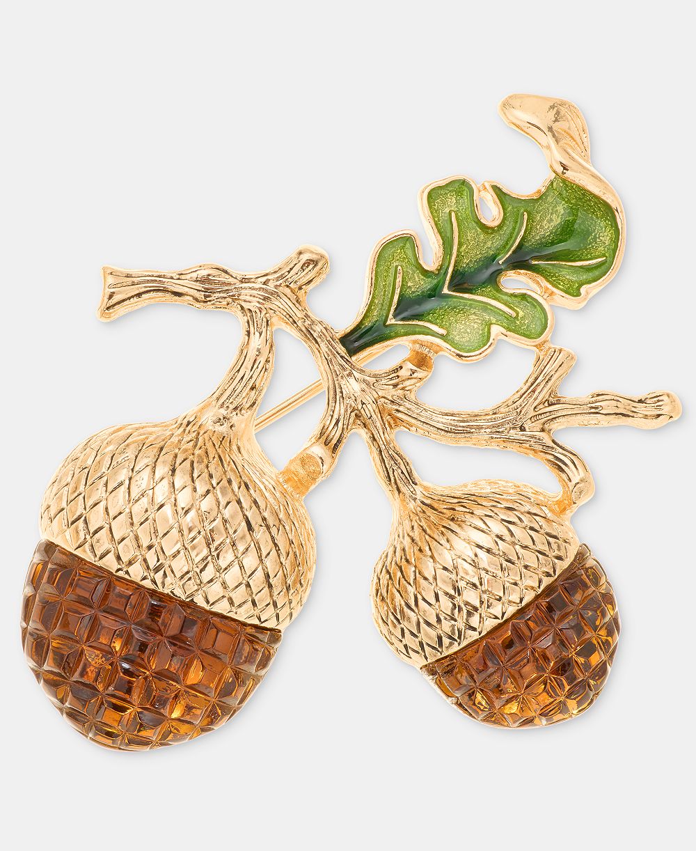 Anne Klein Брошь Stone Acorn Branch