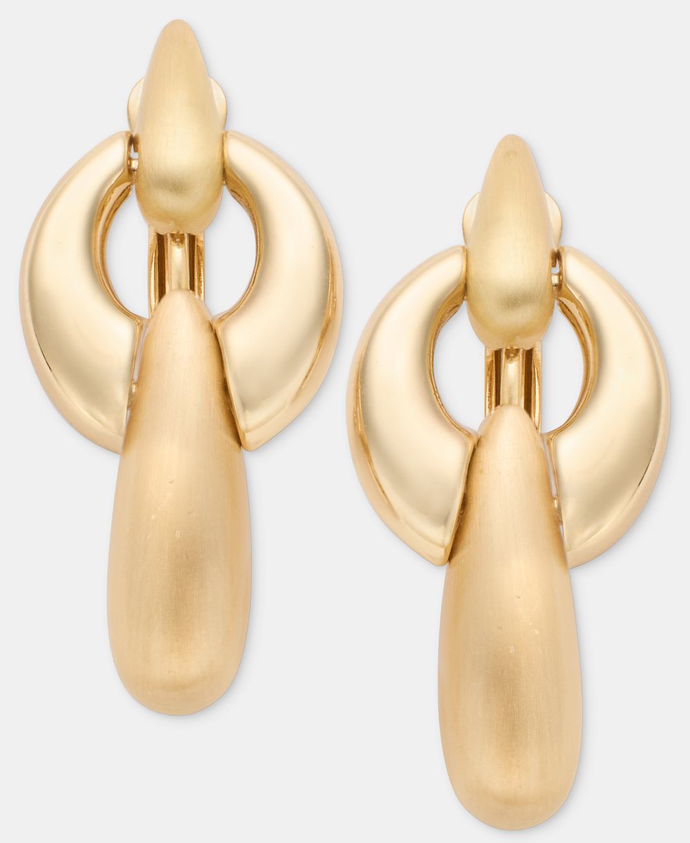 Серьги Anne Klein Puffy Linked Clip-On Linear Drop