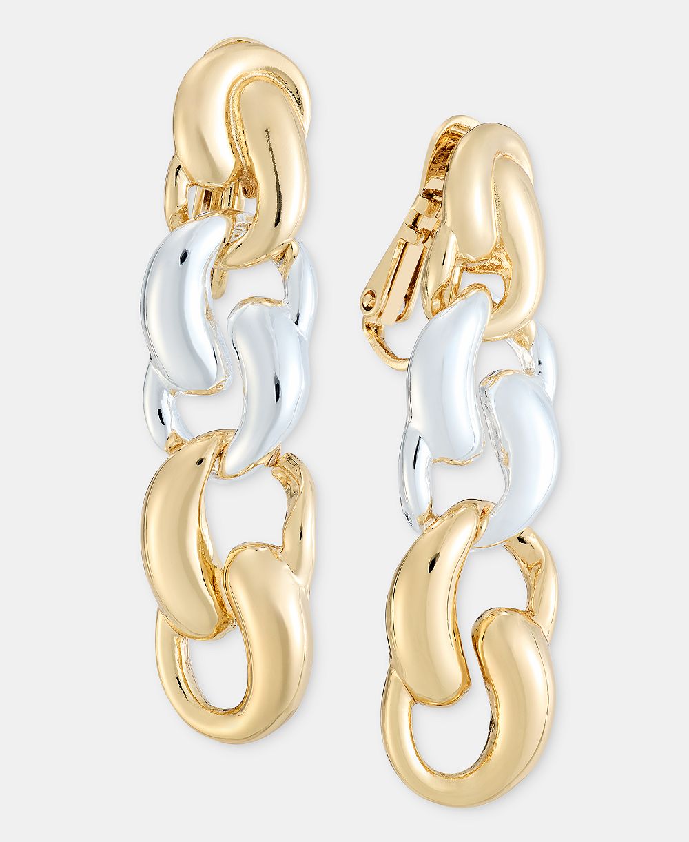 Серьги-клипсы Anne Klein Twisted Puffy Link Linear Drop