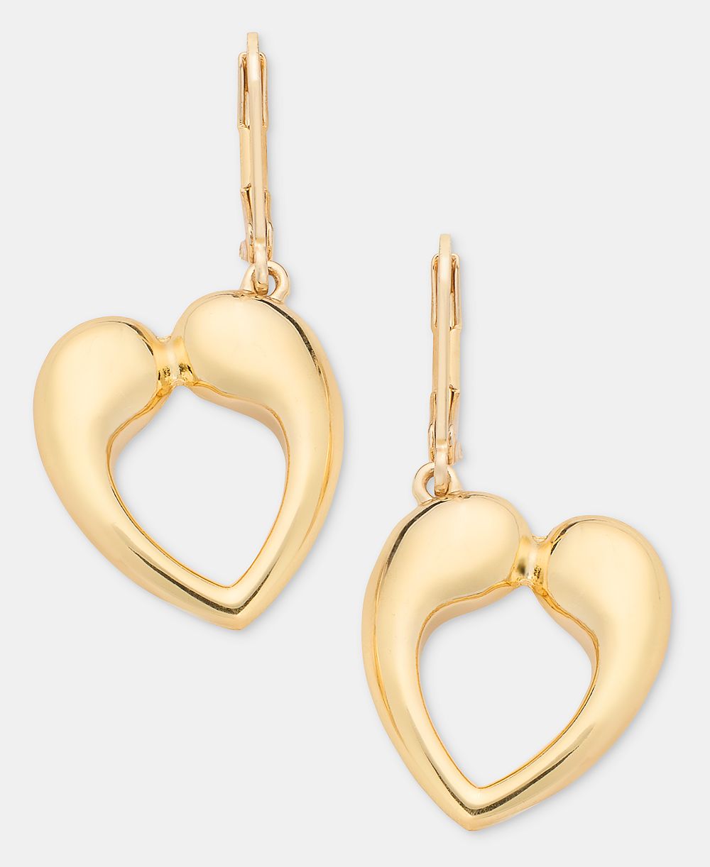 Серьги-подвески Anne Klein Puffy Open Heart