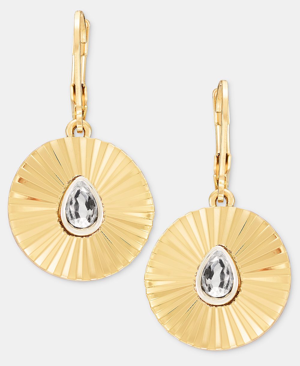 Серьги Anne Klein Crystal Radial Textured Drop