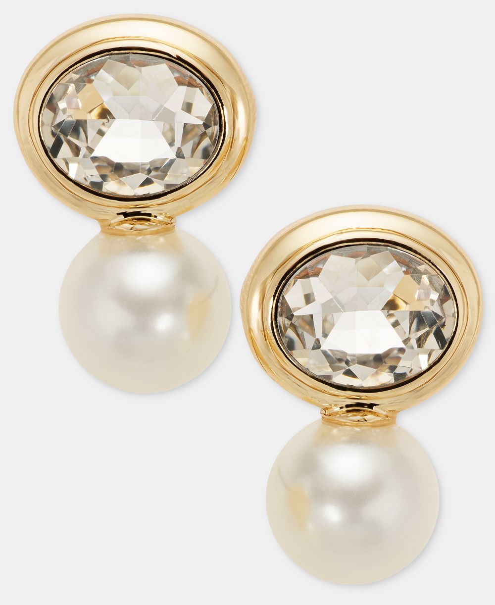 Серьги Anne Klein с имитацией жемчуга и камней в виде снеговика