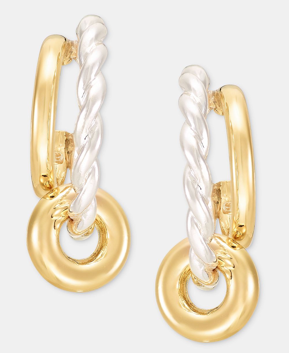 Серьги Anne Klein Rondelle Charm Split-Hoop