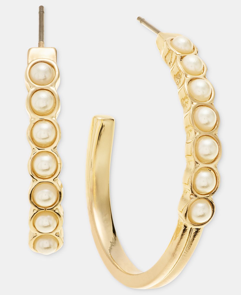 Серьги Anne Klein Imitation Pearl C-Hoop