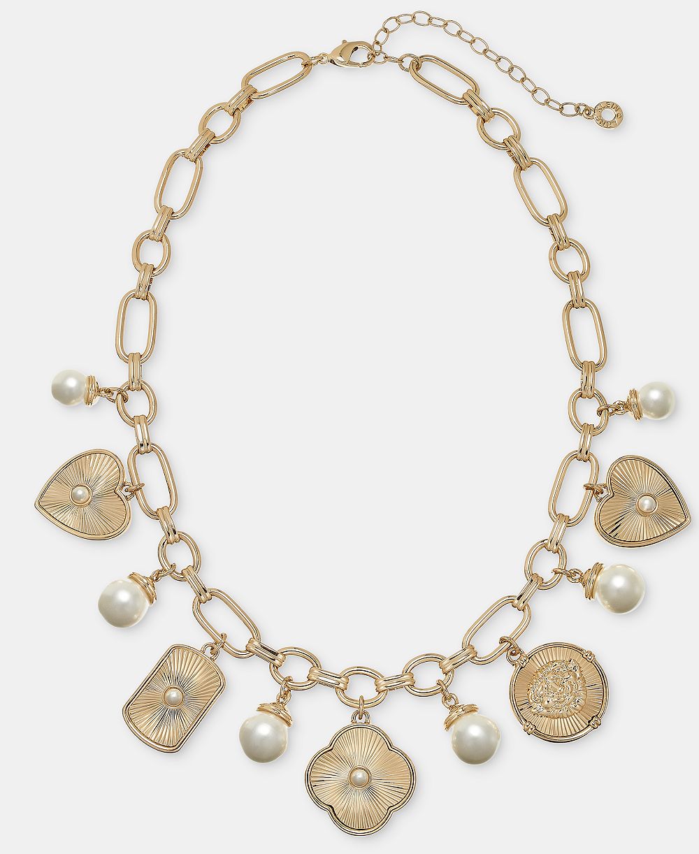 Ожерелье Anne Klein с имитацией жемчуга и подвесками, 16" + 3" удлинитель