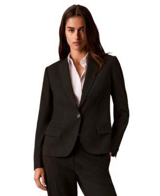 Calvin Klein Women's One-Button Peak Lapel Blazer