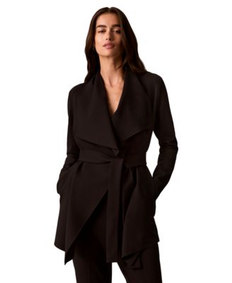 Calvin Klein Women's Collared Neck Belted Jacket