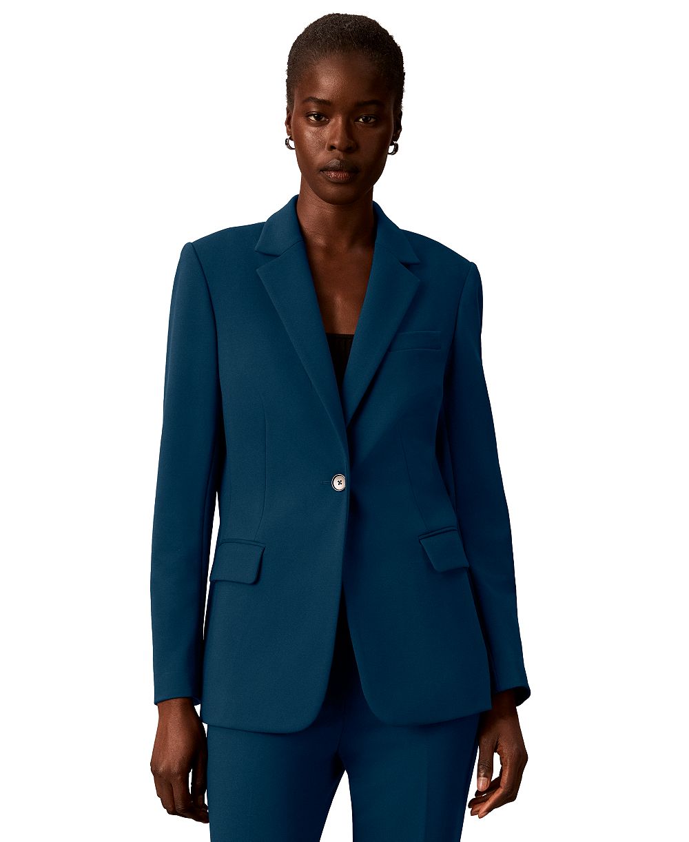 Calvin Klein Petite Notch Collar One-Button Jacket