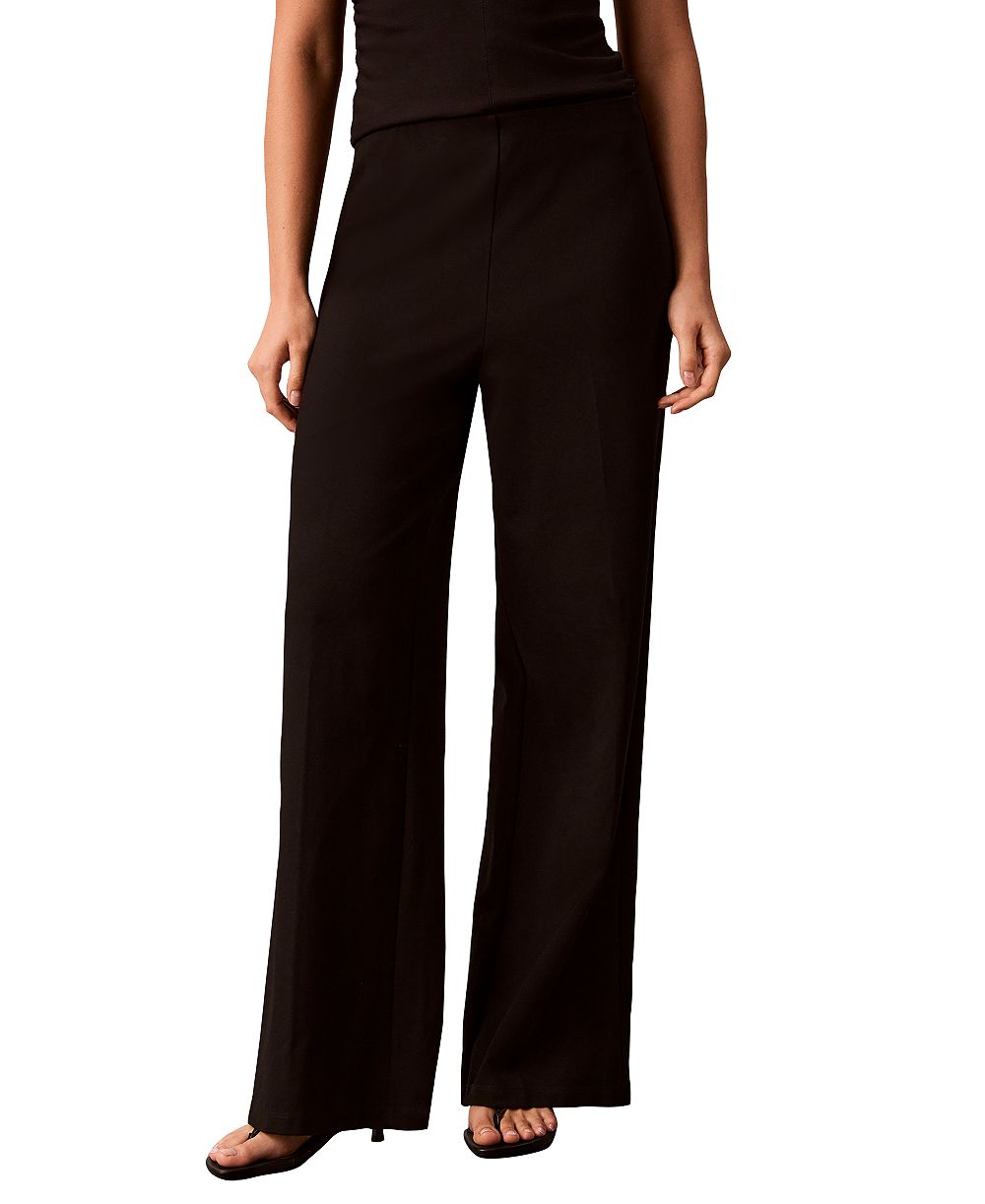 Calvin Klein Women's High-Waisted Pull-On Wide-Leg Pants