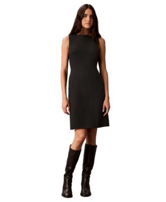 Calvin Klein Women's Sleeveless Boat Neck Flared Mini Dress