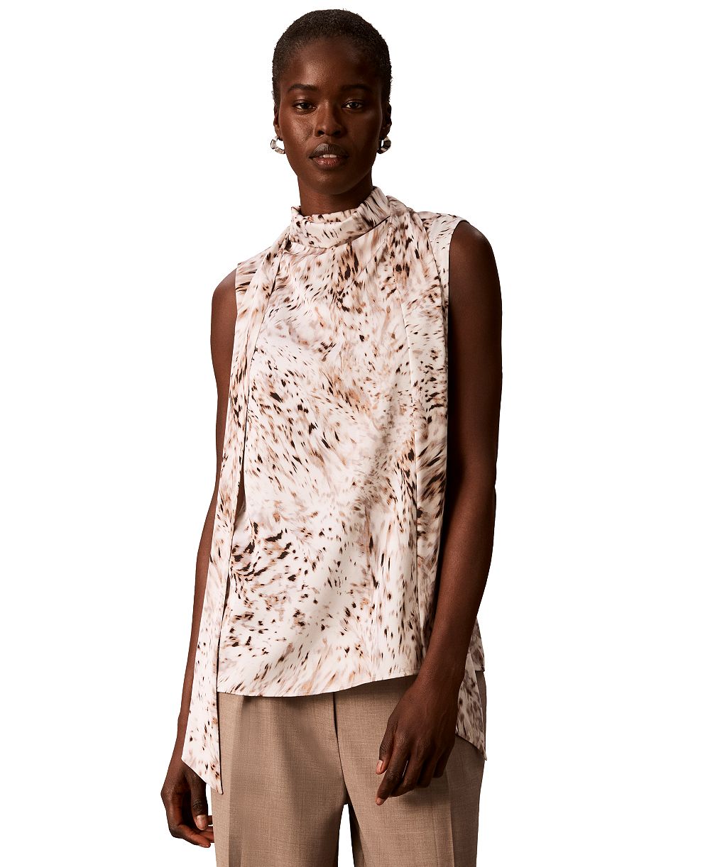 Женский топ Calvin Klein Mock Neck Tie-Front Sleeveless