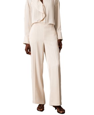 Calvin Klein Women's Pull-on Wide-leg Satin Pants