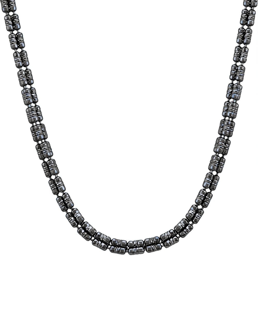 Мужская цепочка Italian Silver 3-Row Black Ice из стерлингового серебра